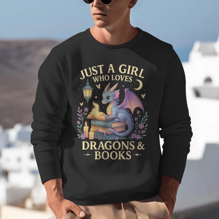 Just a Girl Who Loves Cute Dragons And Books Unisex Sweatshirt Just a Girl Who Loves Cute Dragons And Books Unisex Sweatshirt