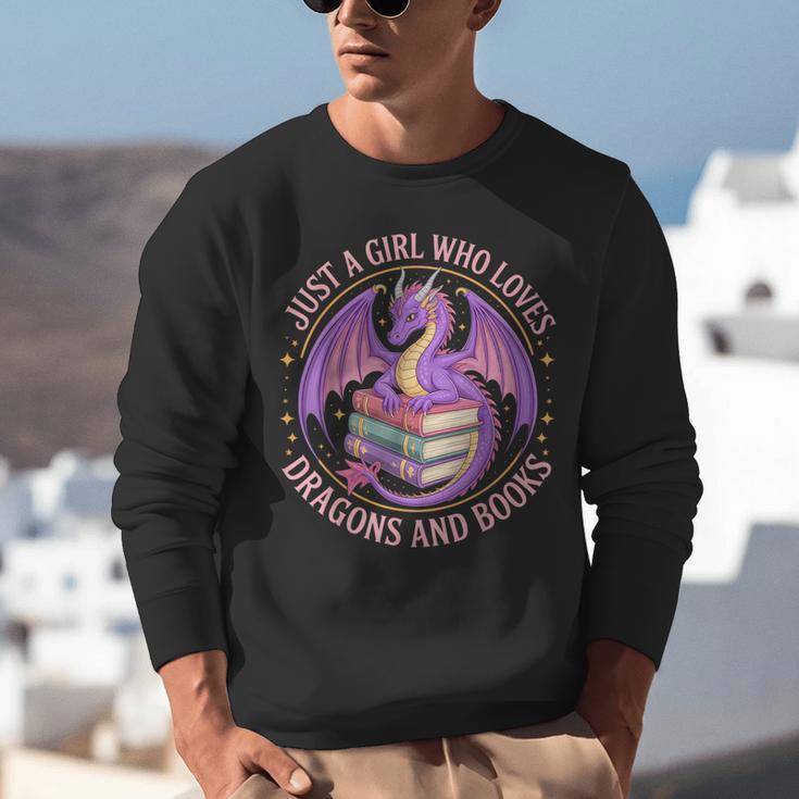 Just A Girl Who Loves Dragons And Books Fantasy Dragon Unisex Sweatshirt