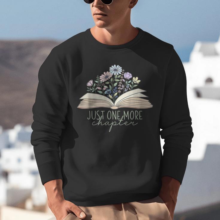 Just One More Chapter Floral Book Wildflower Aesthetic Art Unisex Sweatshirt
