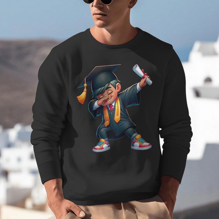 Kids Boys Grad Dabbing Graduation Class Of 2025 Unisex Sweatshirt