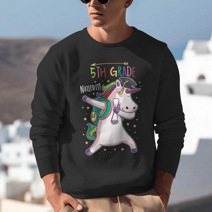 Kids Dabbing Unicorn Graduation 5th Grade Class Of 2019 Unisex Sweatshirt