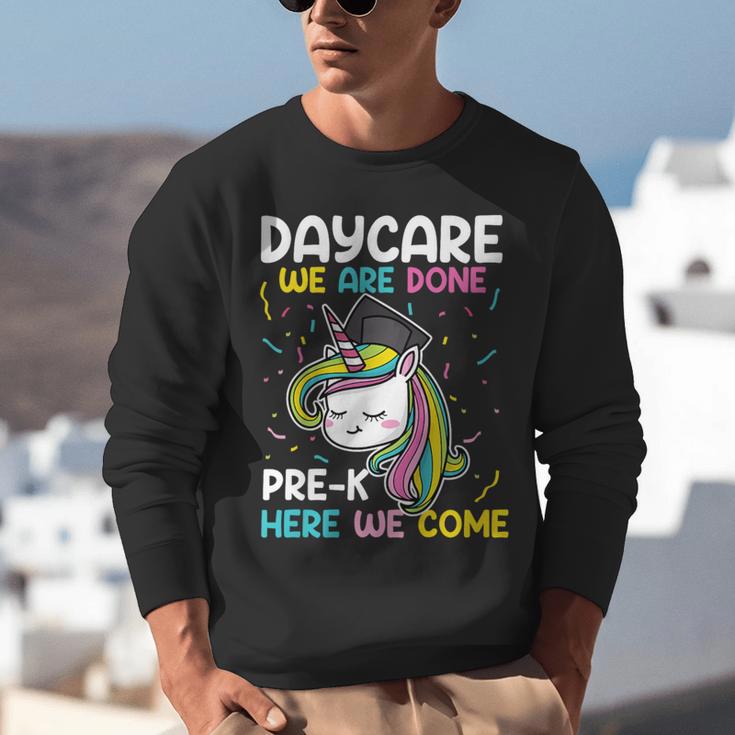 Kids Daycare Graduation Unicorn Last Day Of School Kids Unisex Sweatshirt