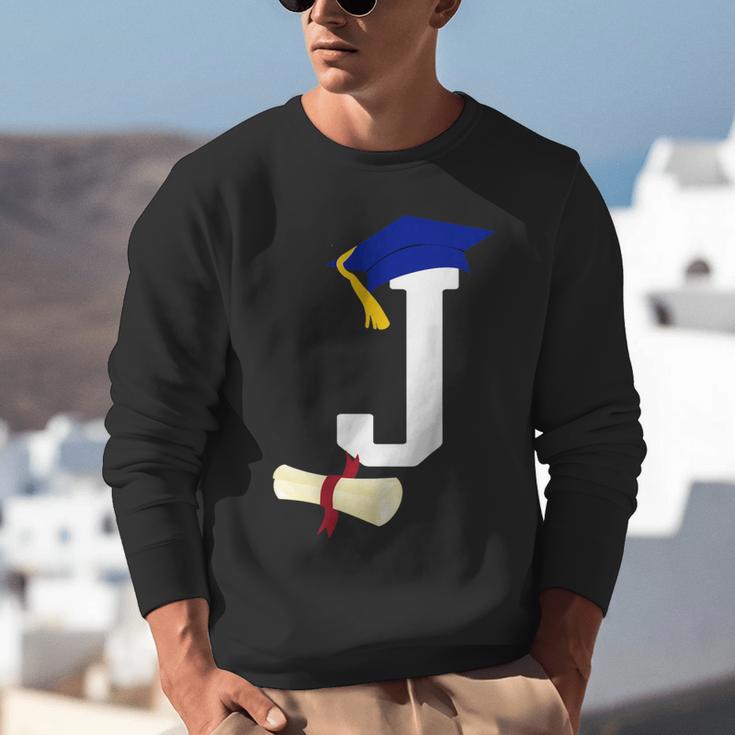 Kids Initial J Letter For Boys Preschool Graduation Kindergarten Unisex Sweatshirt