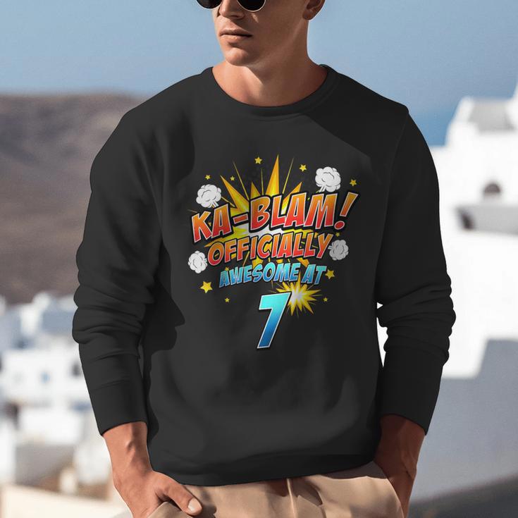 Kids Ka-Blam 7 Year Old Boys 7th Birthday Comic Book Super Hero Unisex Sweatshirt Kids Ka-Blam 7 Year Old Boys 7th Birthday Comic Book Super Hero Unisex Sweatshirt