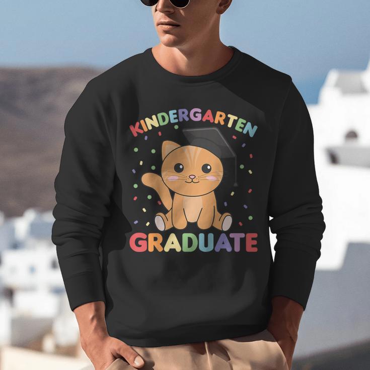 Kids Kindergarten Graduate Cat Graduation Unisex Sweatshirt