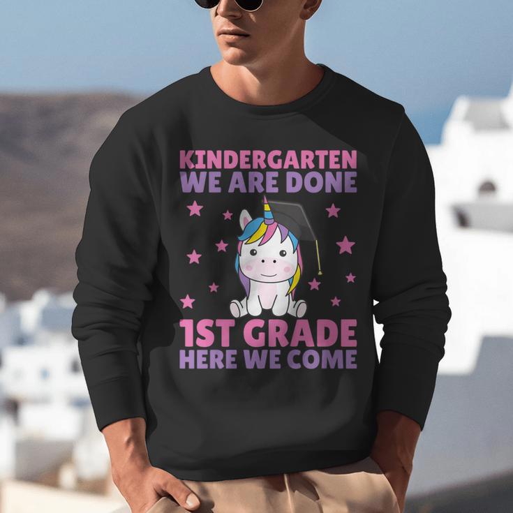 Kids Kindergarten Graduate Unicorn Graduation Unisex Sweatshirt