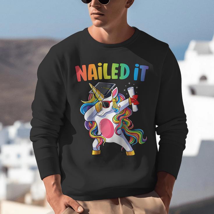 Kids Kindergarten Graduation Shirt Unicorn Graduate Nailed It Unisex Sweatshirt