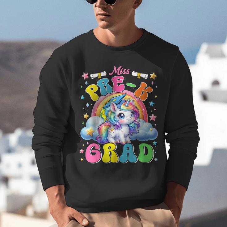 Kids Miss Pre-K Grad Graduation Cute Unicorn Rainbow Girls Unisex Sweatshirt