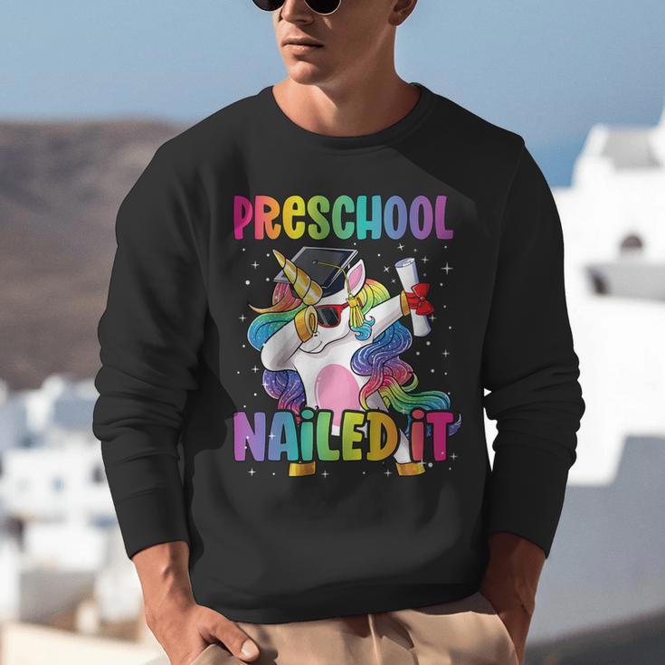 Kids Preschool Graduate Unicorn Nailed It Preschool Graduation Unisex Sweatshirt