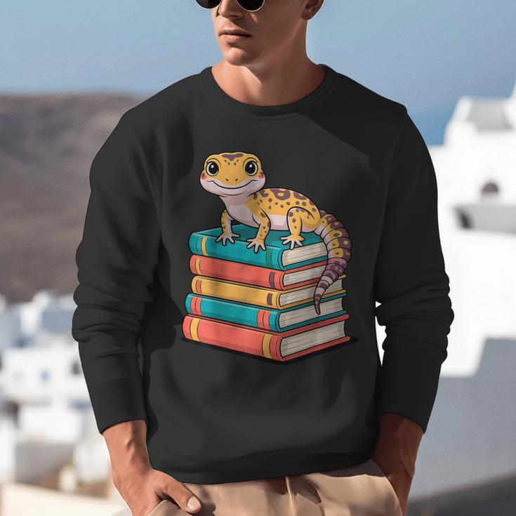 Leopard Gecko Book Lover Reading Unisex Sweatshirt