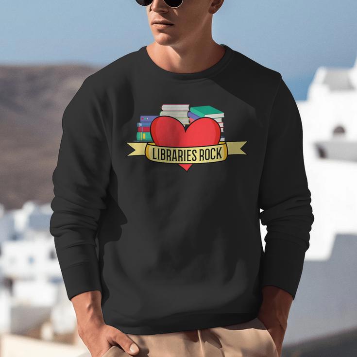 Librarian Library Assistant Libraries Rock Book Lover Unisex Sweatshirt