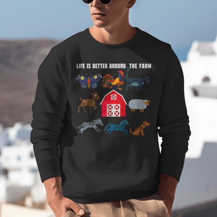Life Is Better Around The Farm Nostalgia Trendy Unisex Sweatshirt