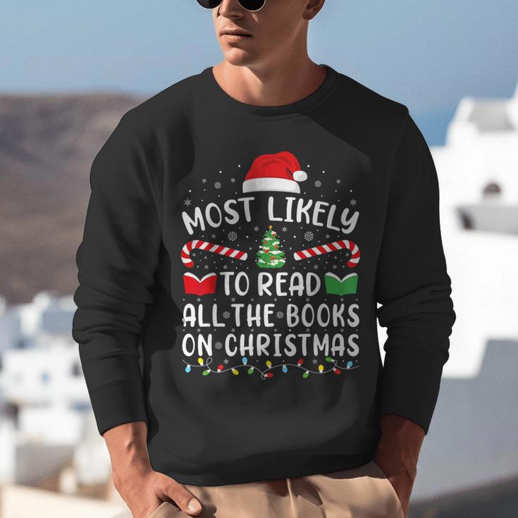 Most Likely To Read A Book On Christmas Family Matching Xmas Unisex Sweatshirt Most Likely To Read A Book On Christmas Family Matching Xmas Unisex Sweatshirt