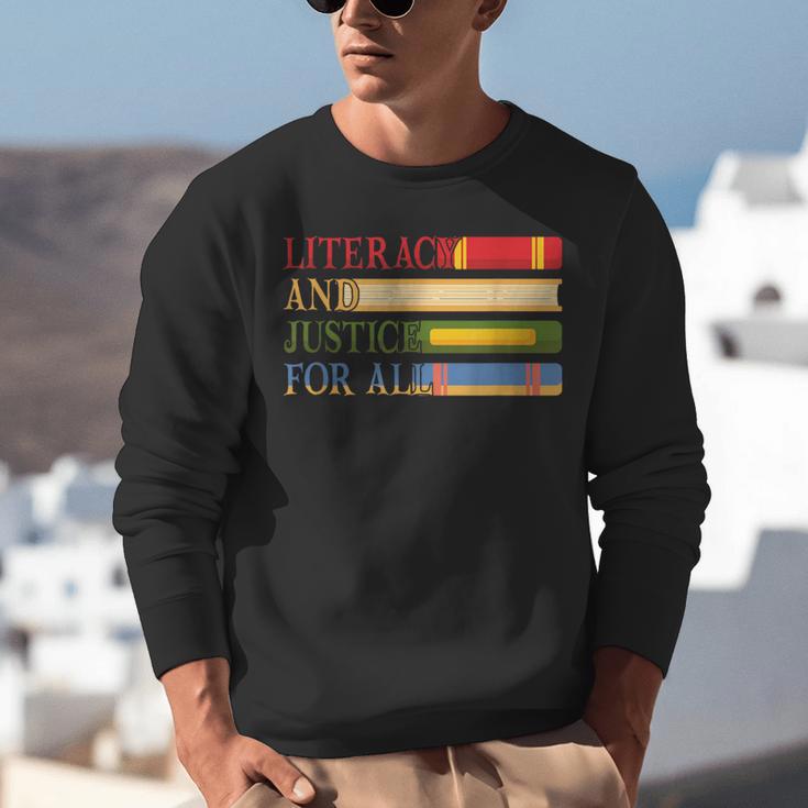 Literacy And Justice For All Reading Book Club Librarian Unisex Sweatshirt