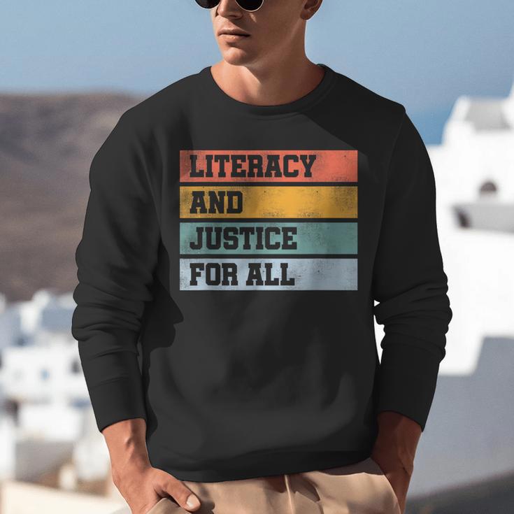 Literacy And Justice For All Stop Book Banning Banned Books Unisex Sweatshirt Literacy And Justice For All Stop Book Banning Banned Books Unisex Sweatshirt