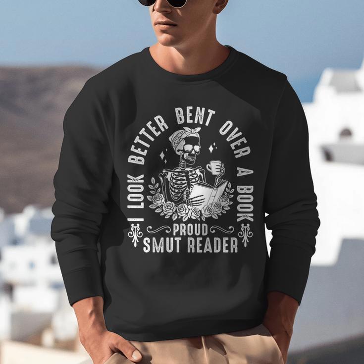 I Look Better Bent Over a Book Proud Smut Reader Skeleton Unisex Sweatshirt