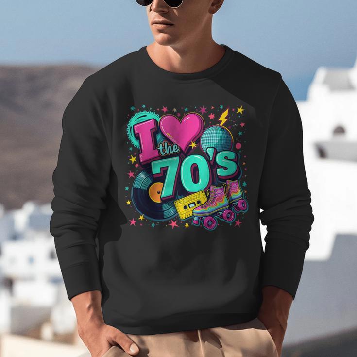 I Love The 70s Retro Cassette Roller Vinyl Disco Nostalgia Unisex Sweatshirt I Love The 70s Retro Cassette Roller Vinyl Disco Nostalgia Unisex Sweatshirt