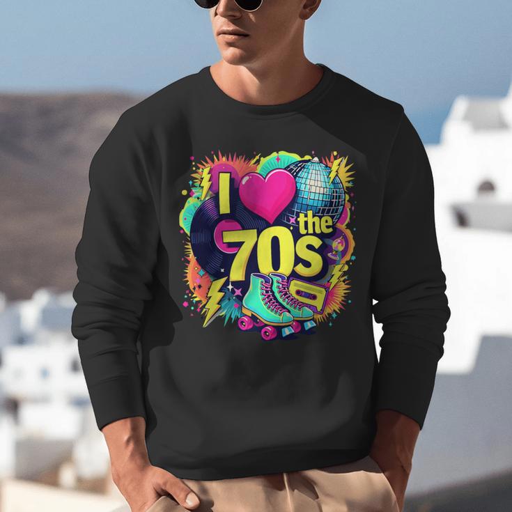 I Love The 70s Retro Cassette Roller Vinyl Nostalgia Vibes Unisex Sweatshirt I Love The 70s Retro Cassette Roller Vinyl Nostalgia Vibes Unisex Sweatshirt