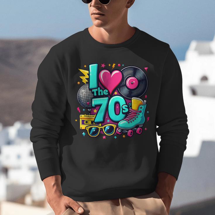 I Love The 70s Vintage Cassette Roller Vinyl Nostalgia 70s Unisex Sweatshirt