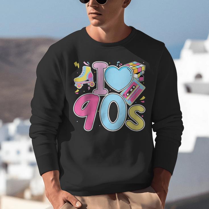 I Love 90's Retro Style Nostalgia Vibe 1990's Party Unisex Sweatshirt