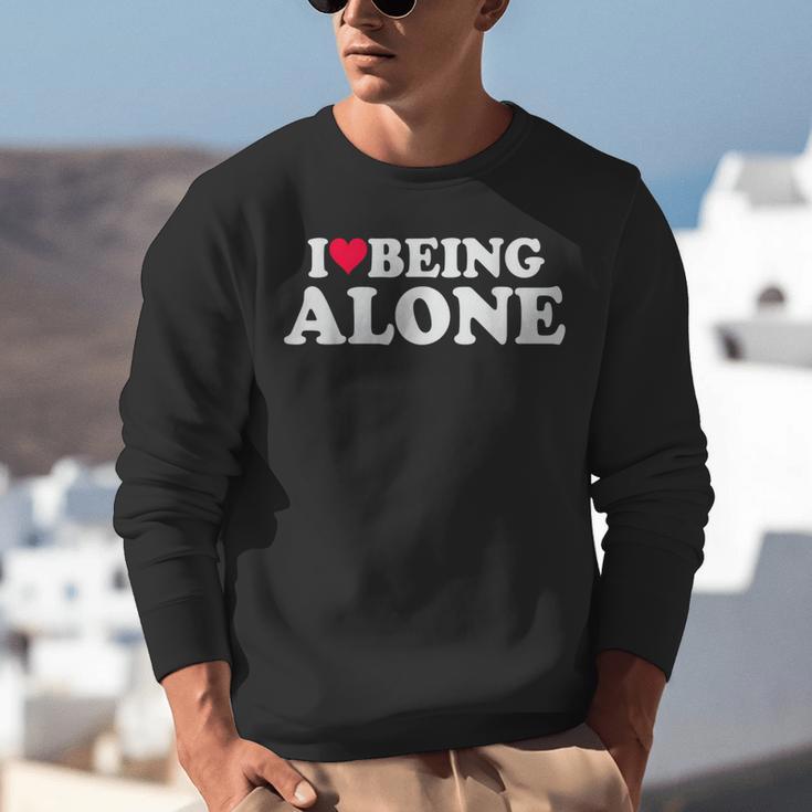 I Love Being Alone Introvert & Anxious Girl Red Heart Unisex Sweatshirt I Love Being Alone Introvert & Anxious Girl Red Heart Unisex Sweatshirt