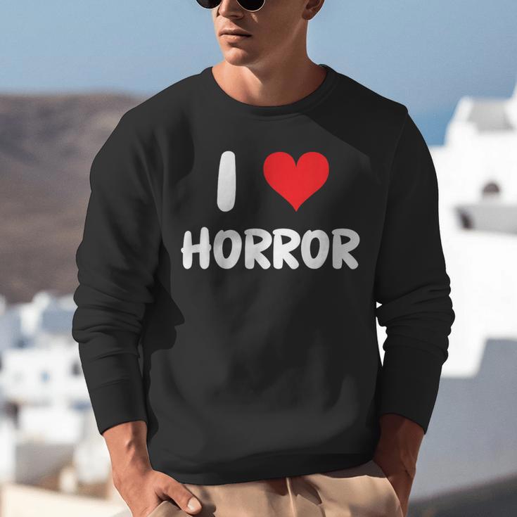 I Love Horror Heart Movies TV Show Books Writing Read Unisex Sweatshirt I Love Horror Heart Movies TV Show Books Writing Read Unisex Sweatshirt