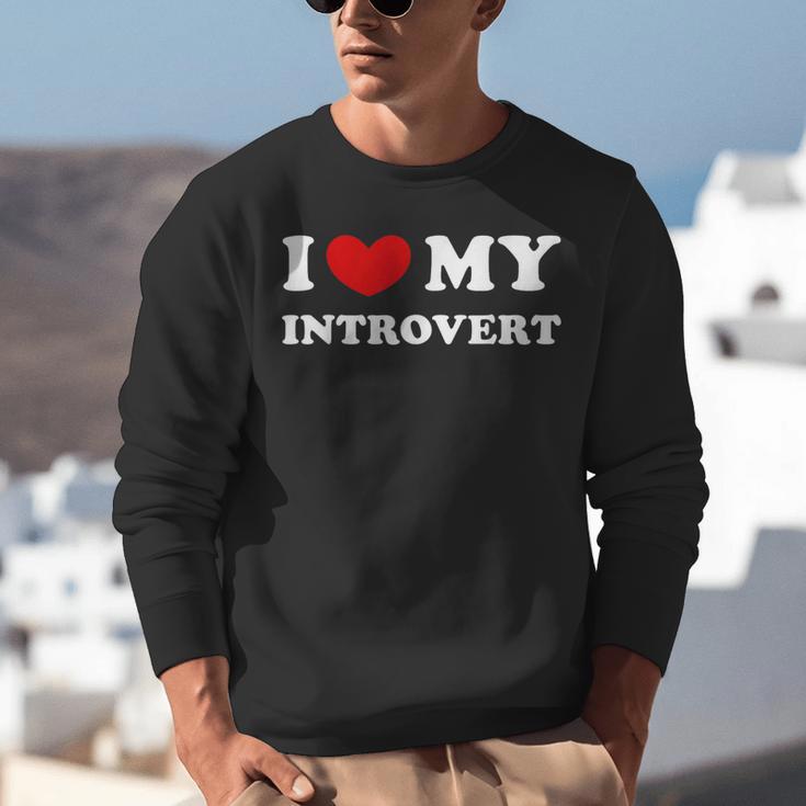 I Love My Introvert I Heart My Introvert Unisex Sweatshirt I Love My Introvert I Heart My Introvert Unisex Sweatshirt