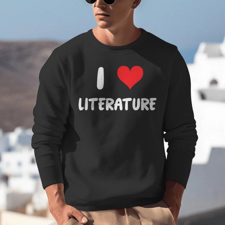 I Love Literature Heart Books Writing Reading Read Write Unisex Sweatshirt