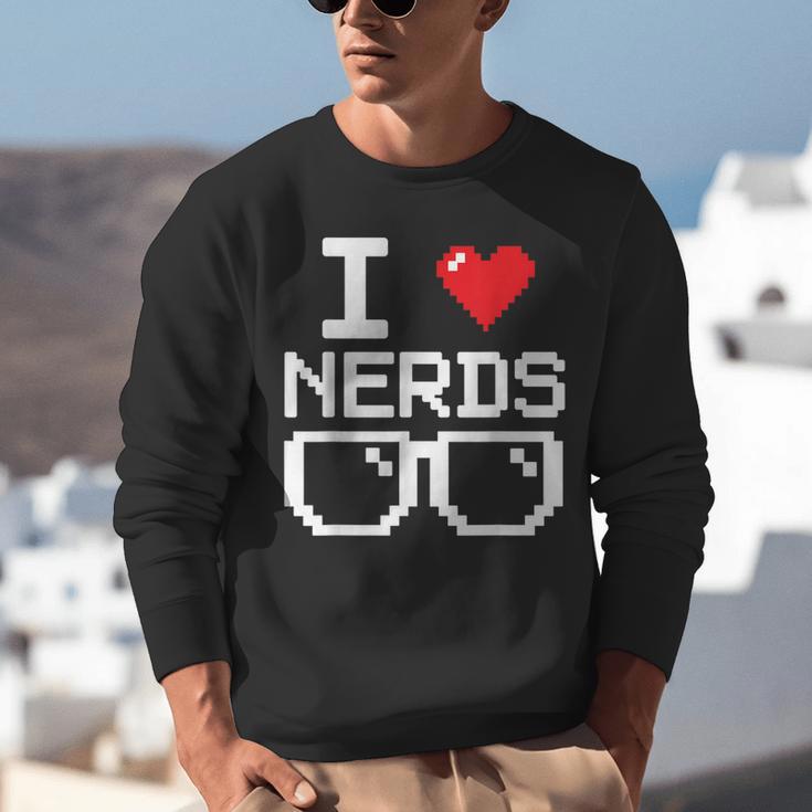 I Love Nerds I Heart Nerds For Science Book Knowledge Geeks Unisex Sweatshirt I Love Nerds I Heart Nerds For Science Book Knowledge Geeks Unisex Sweatshirt