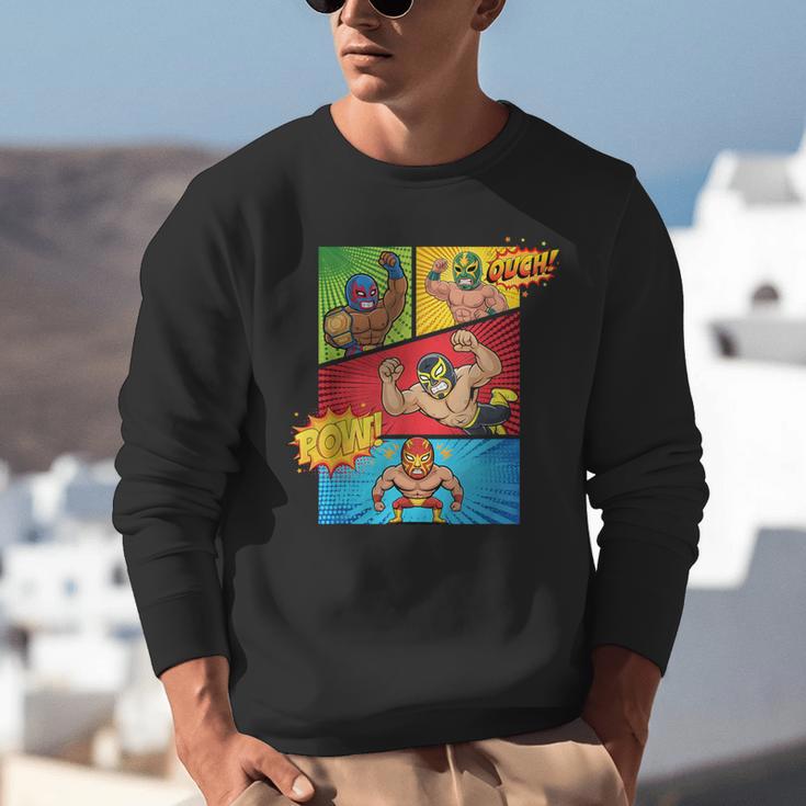 Lucha Libre Comic Book Mexican Wrestling Cartoon Wrestler Unisex Sweatshirt
