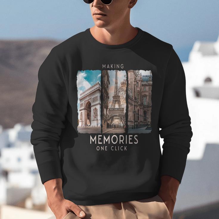 Making Memories In Paris Photo Nostalgia Travel Humor Unisex Sweatshirt