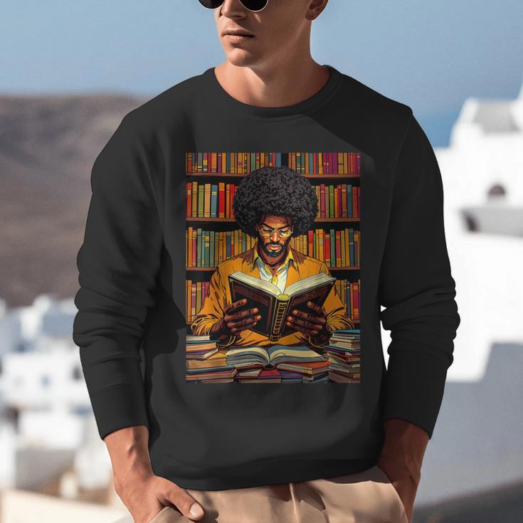 Man Reading Book Black History Month Book Lover Afro Unisex Sweatshirt Man Reading Book Black History Month Book Lover Afro Unisex Sweatshirt