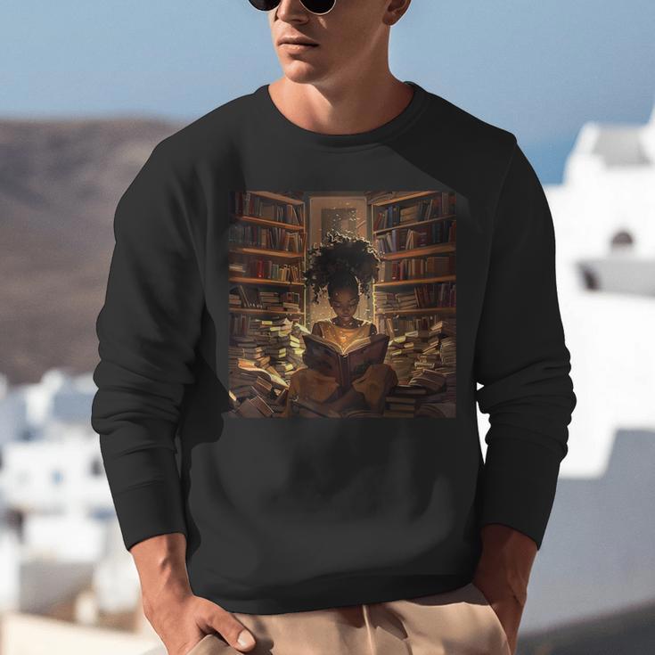 Melanin Afro Women Educated Reading Book History Unisex Sweatshirt