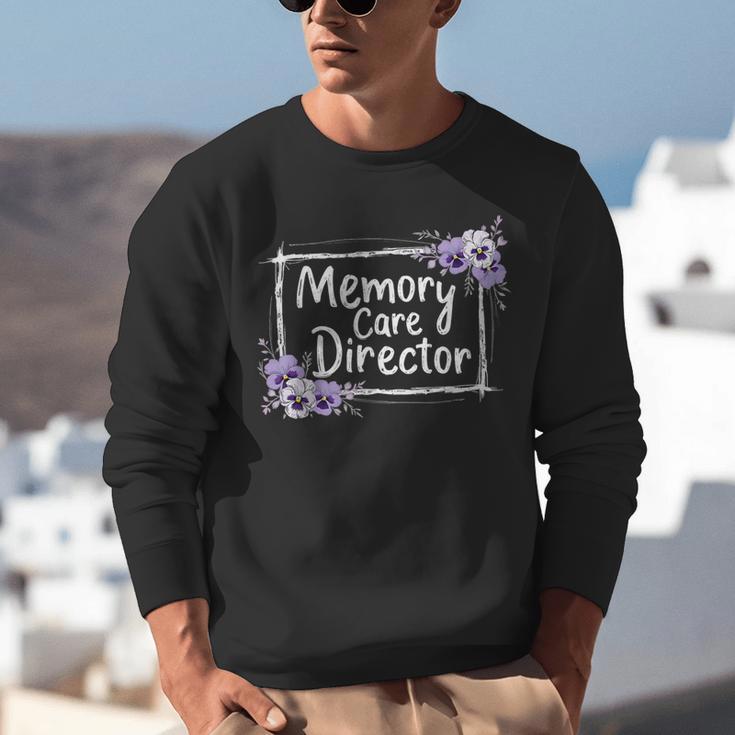 Memory Care Director Purple Floral Pansies Unisex Sweatshirt Memory Care Director Purple Floral Pansies Unisex Sweatshirt