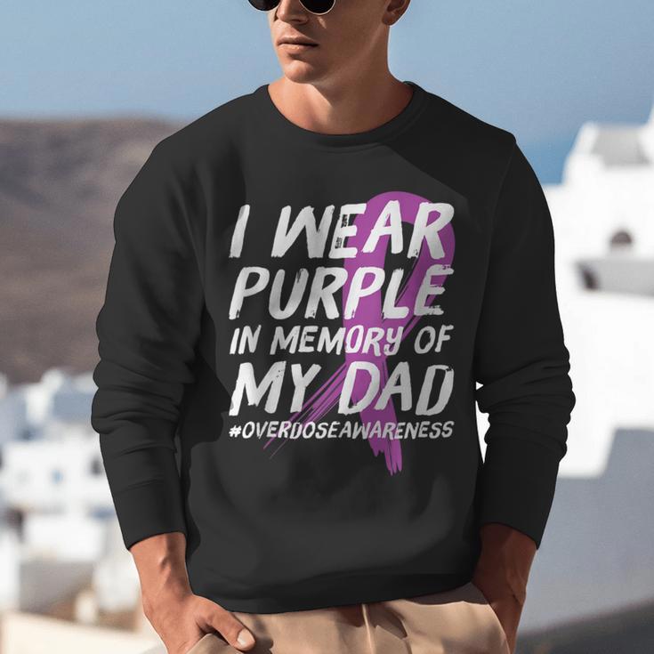 Memory Of Dad Wear Purple Overdose Awareness Unisex Sweatshirt