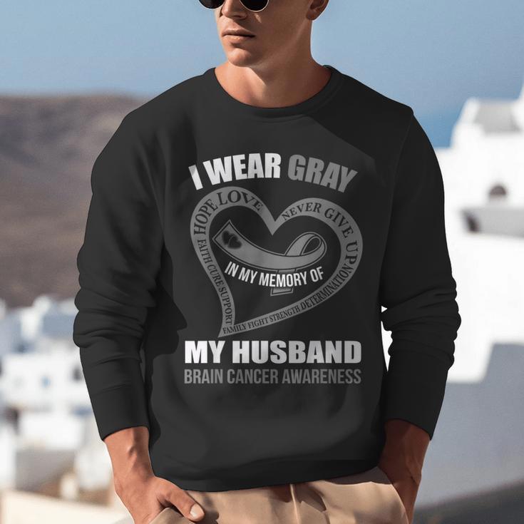 In My Memory Of My Husband BRAIN CANCER AWARENESS Unisex Sweatshirt