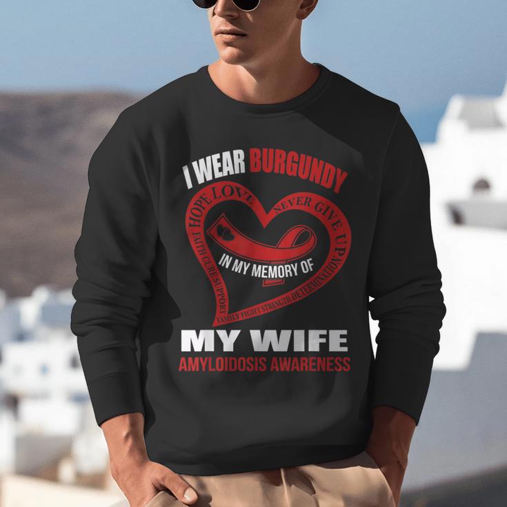 In My Memory Of My Wife AMYLOIDOSIS AWARENESS Unisex Sweatshirt