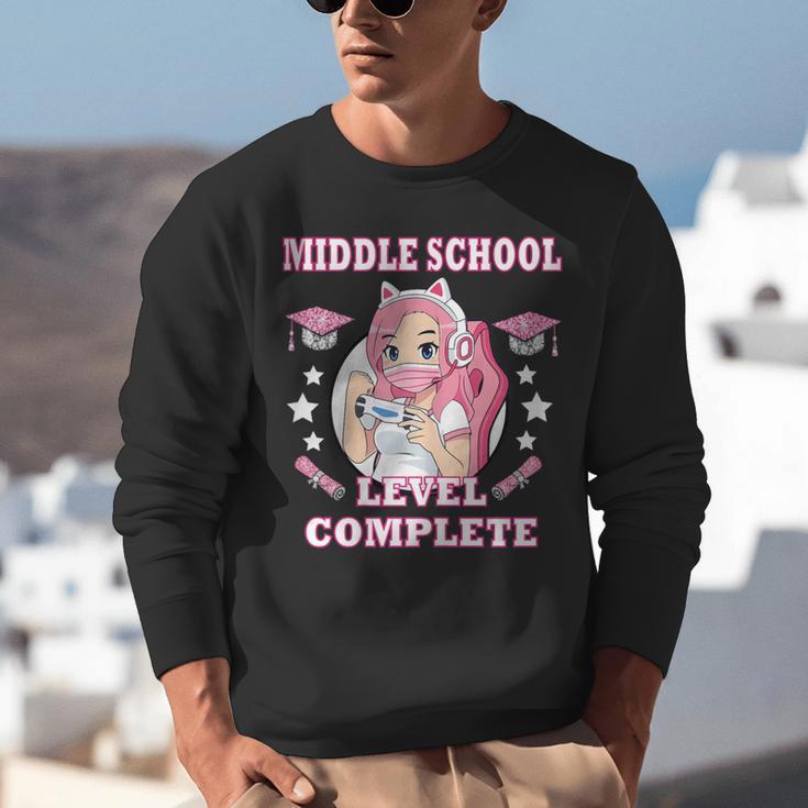 Middle School Level Complete Gaming Graduation Anime Girl Unisex Sweatshirt