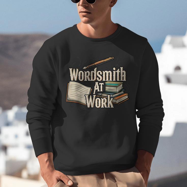 Wordsmith At Work Vintage Writer & Author Pen Book Lover Unisex Sweatshirt