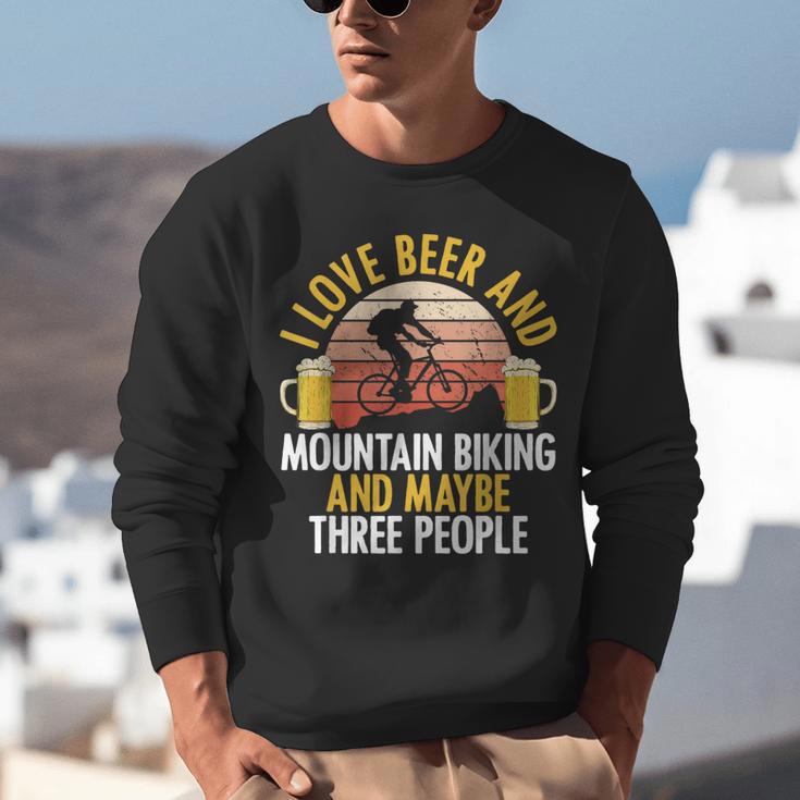 Mountain Biking Beer Drinking Introvert Sayings For Cyclist Unisex Sweatshirt