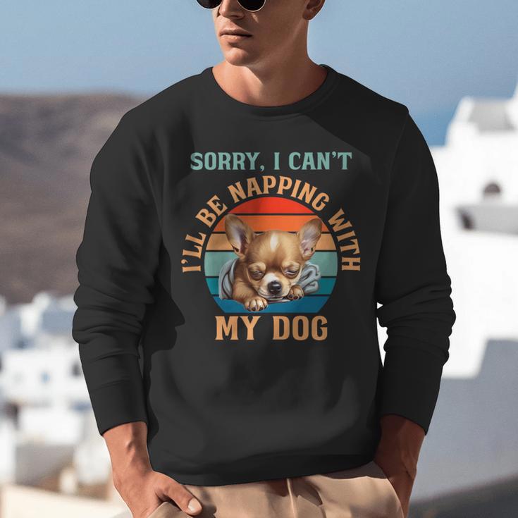 Napping Chihuahua Dog Breed Sleeping Pet Pup Introvert Unisex Sweatshirt Napping Chihuahua Dog Breed Sleeping Pet Pup Introvert Unisex Sweatshirt