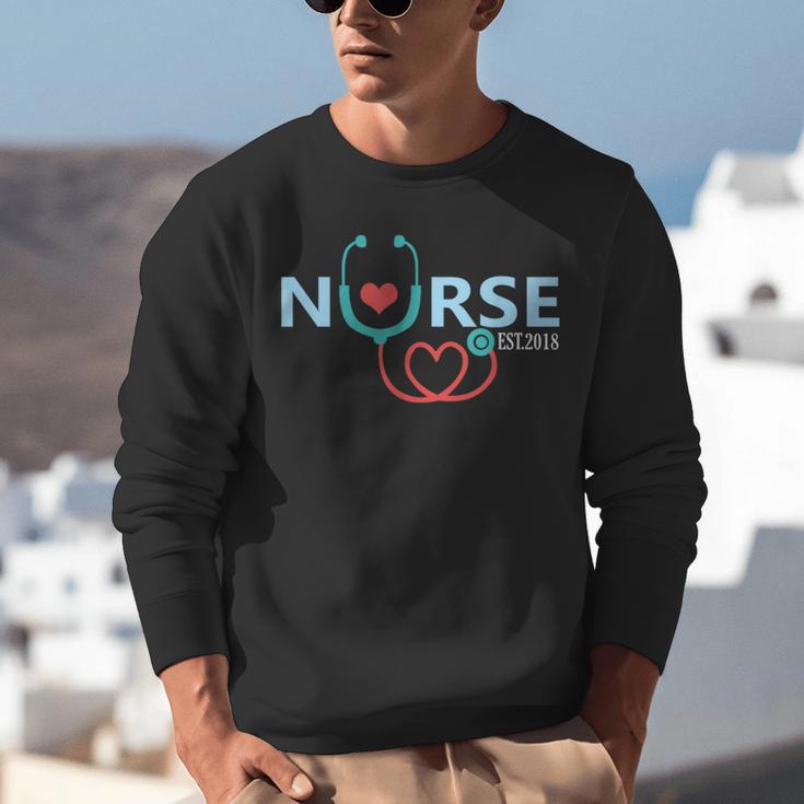 New Nurse Est 2018 T-Shirt Nursing School Graduation Unisex Sweatshirt