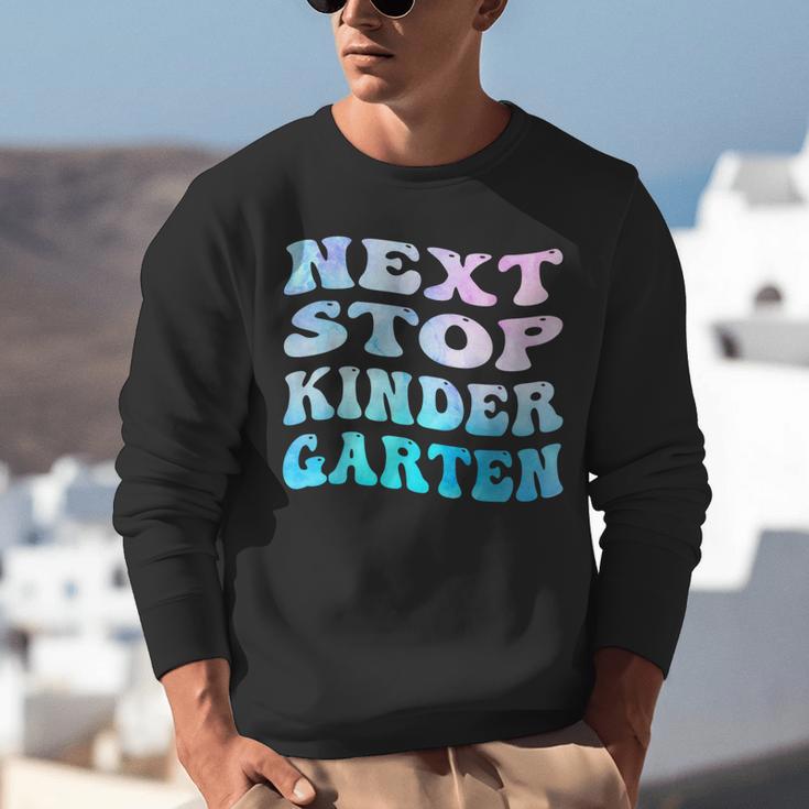 Next Stop Kindergarten Groovy Graduation Last Day Of School Unisex Sweatshirt
