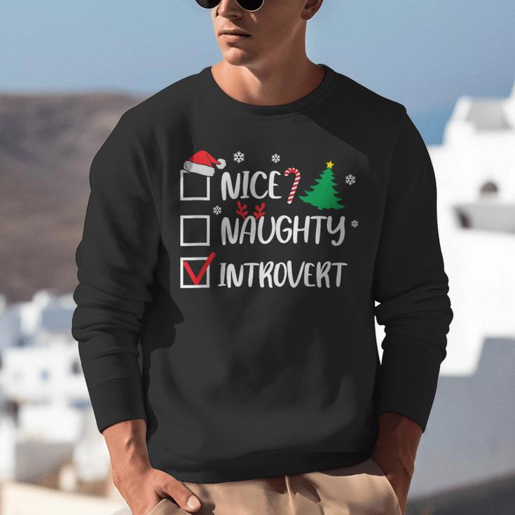 Nice Naughty Introvert Christmas List Santa Unisex Sweatshirt Nice Naughty Introvert Christmas List Santa Unisex Sweatshirt
