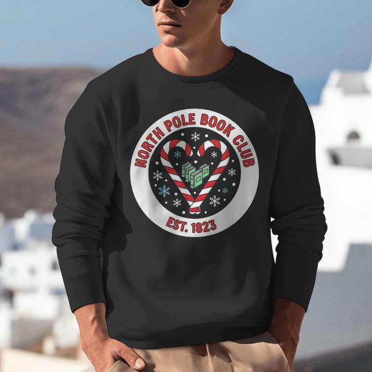 North Pole Book Club Shirt Candy Cane Christmas Unisex Sweatshirt