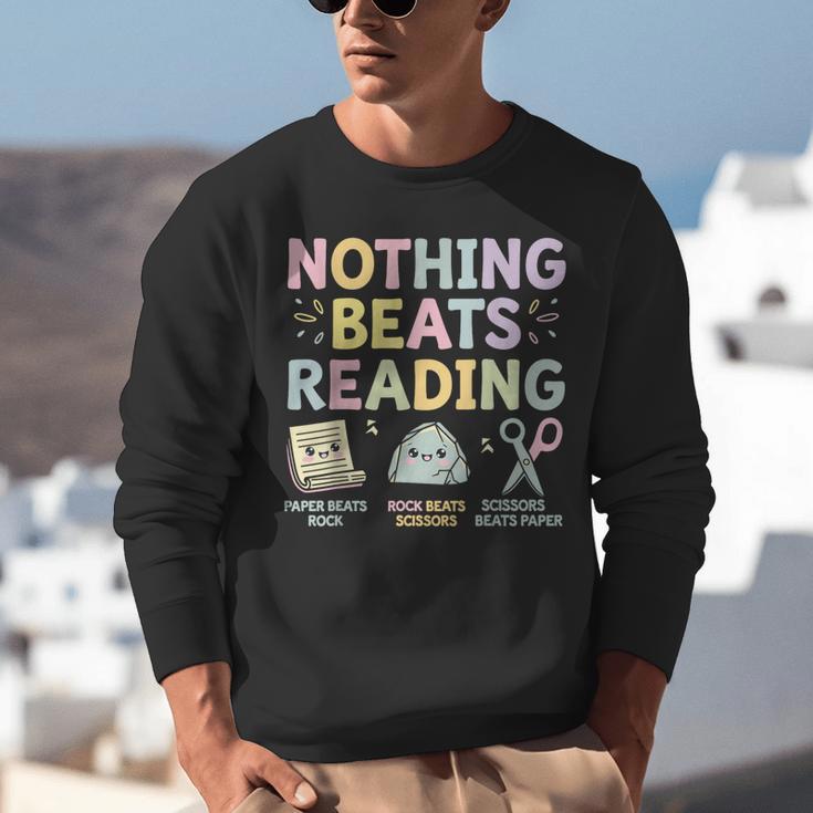 Nothing Beats Reading Book Librarian Across America Kids Unisex Sweatshirt