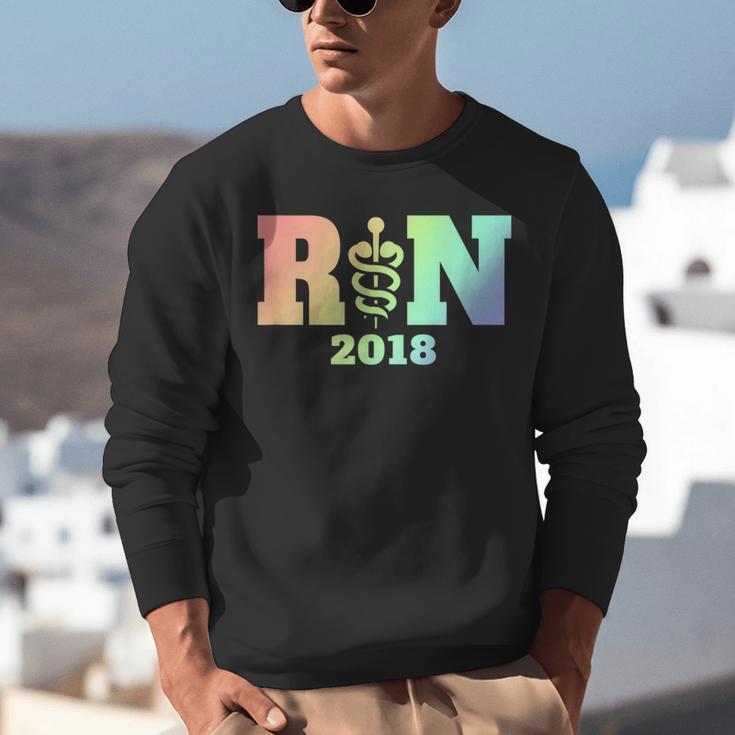 Nurse Graduation Shirt RN Est 2018 Rainbow Tshirt Unisex Sweatshirt