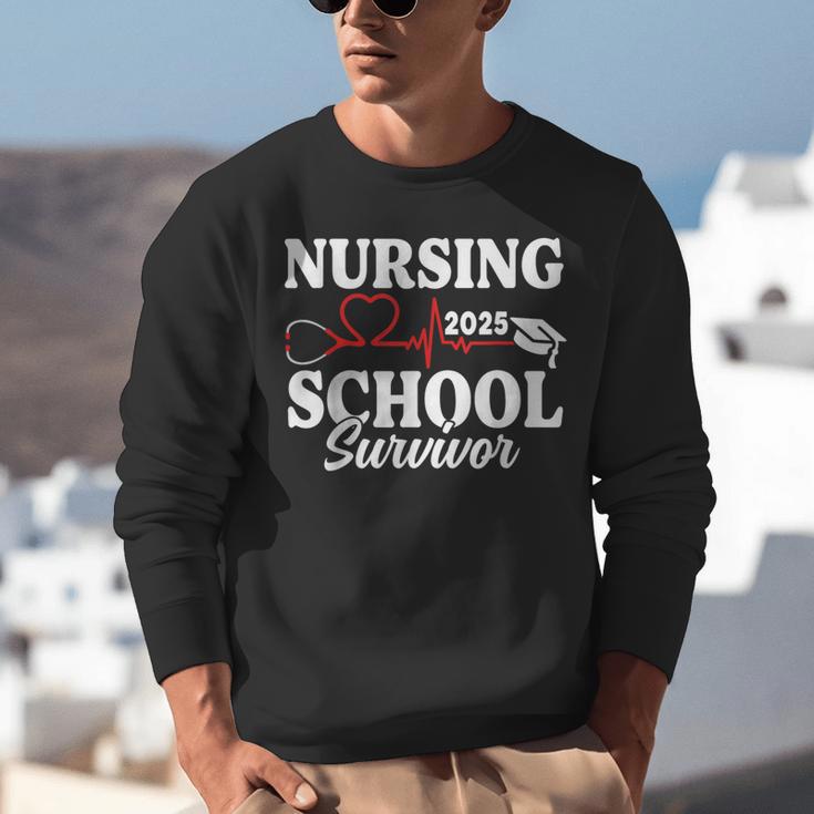 Nursing School Survivor 2025 RN ER Graduation Nurse Grad Unisex Sweatshirt