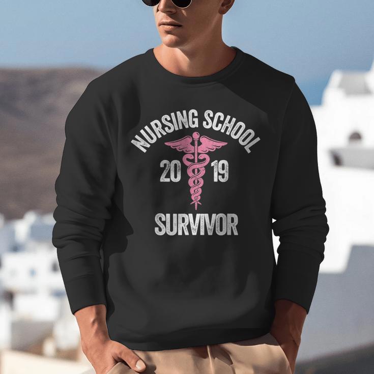 Nursing School Survivor Apparel Graduation Party Nurse RN Unisex Sweatshirt