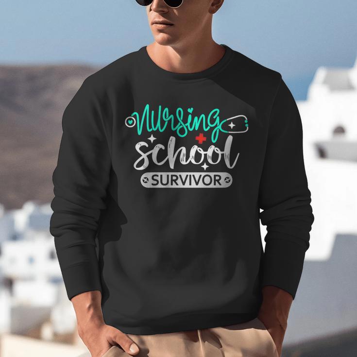 Nursing School Survivor RN Grad Nurse Graduation Student Unisex Sweatshirt